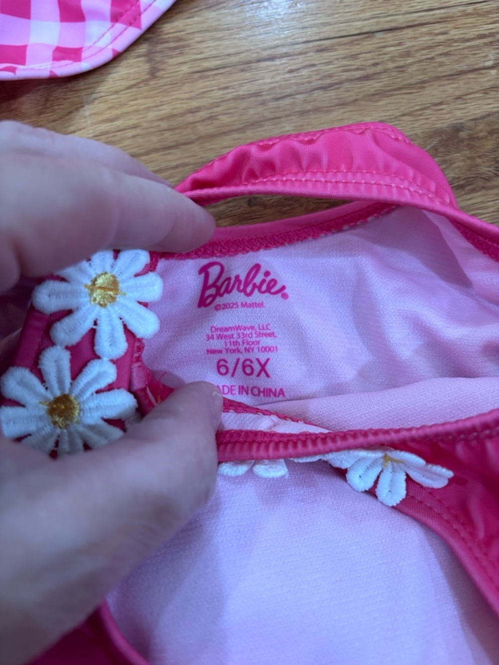 Barbie Girls Swimming Suit 2 Piece Bikini and Top Pink 6/6X - Picture 6 of 8